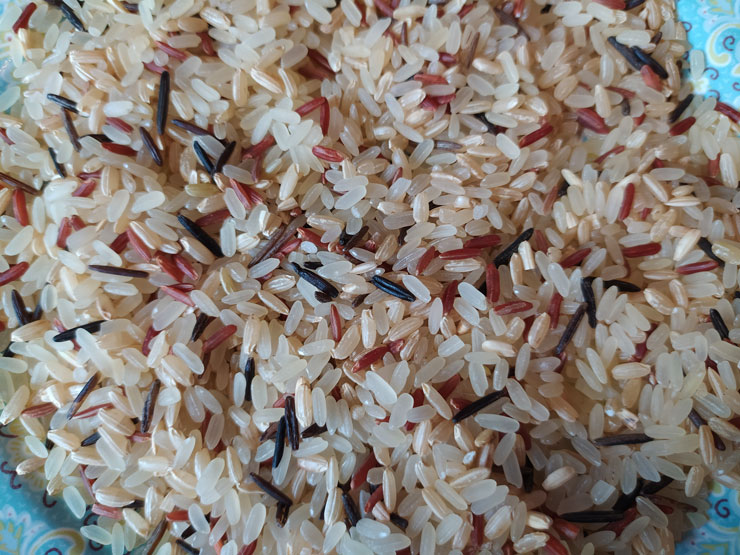 4 риса с пряной овощной заправкой и стейком